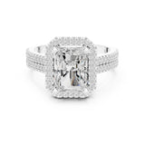 Emerald Lab Grown Diamond Halo Engagement Ring