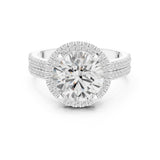 Round Lab Grown Diamond Halo Engagement Ring