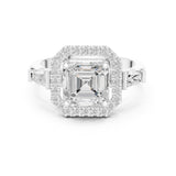 Asscher Lab Grown Diamond Halo Engagement Ring