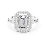 Emerald Lab Grown Diamond Halo Engagement Ring