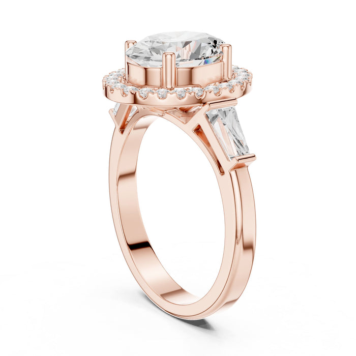 Oval Lab Grown Diamond Halo Engagement Ring yellow gold video