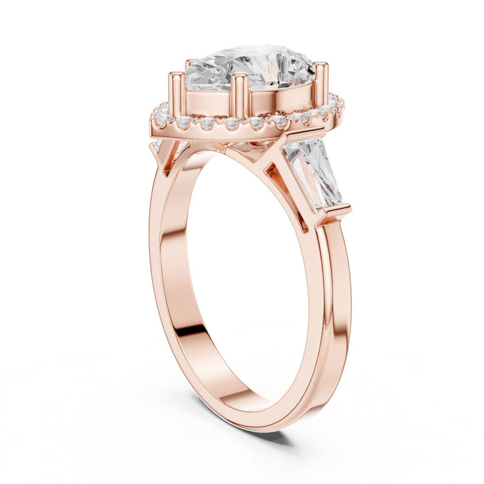 Pear Lab Grown Diamond Halo Engagement Ring yellow gold video