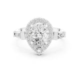 Pear Lab Grown Diamond Halo Engagement Ring