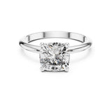 Cushion Lab Grown Diamond Solitaire Engagement Ring