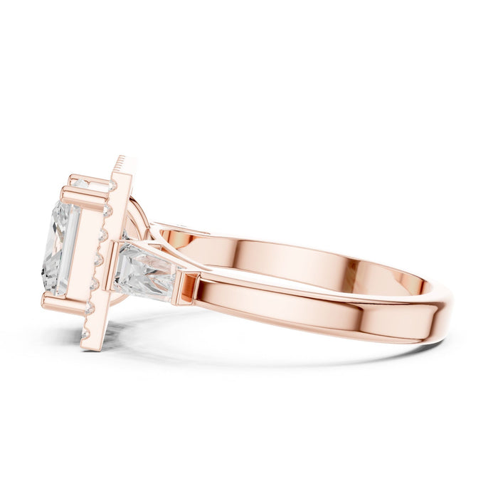 Princess Lab Grown Diamond Halo Engagement Ring yellow gold video