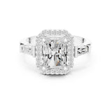 Emerald Lab Grown Diamond Halo Engagement Ring