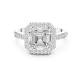 Asscher Lab Grown Diamond Halo Engagement Ring