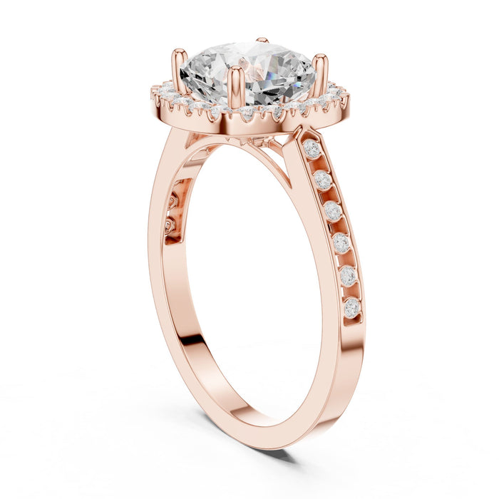 Cushion Lab Grown Diamond Halo Engagement Ring yellow gold video