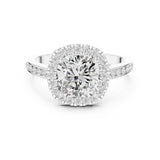 Cushion Lab Grown Diamond Halo Engagement Ring