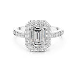 Emerald Lab Grown Diamond Halo Engagement Ring
