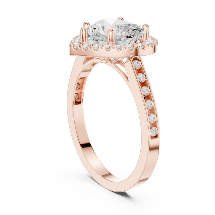 Heart Lab Grown Diamond Halo Engagement Ring yellow gold video