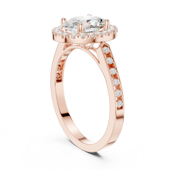 Oval Lab Grown Diamond Halo Engagement Ring yellow gold video