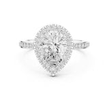 Pear Lab Grown Diamond Halo Engagement Ring