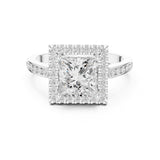 Princess Lab Grown Diamond Halo Engagement Ring