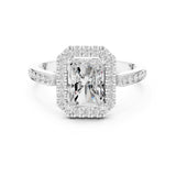 Emerald Lab Grown Diamond Halo Engagement Ring