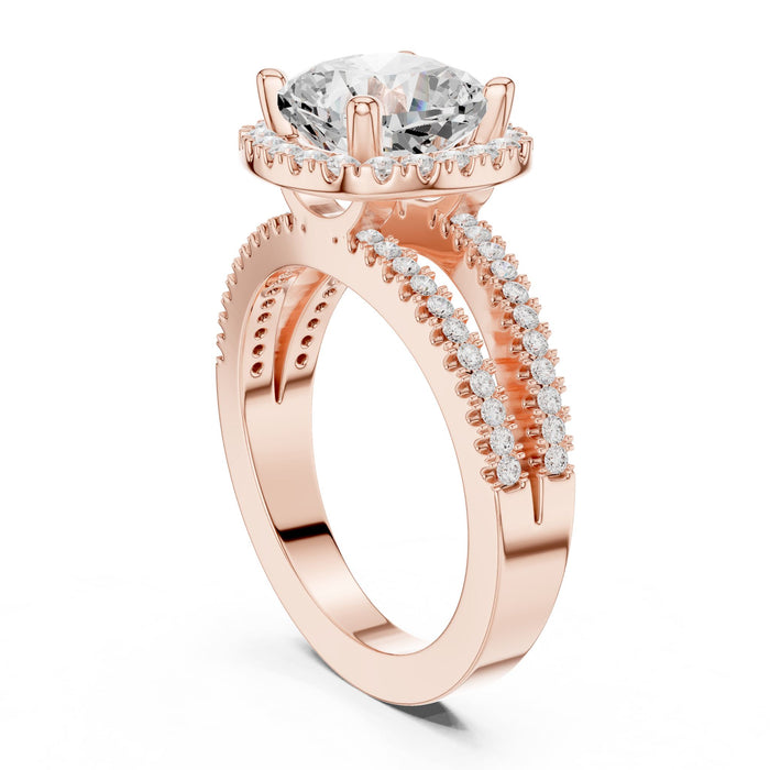 Cushion Lab Grown Diamond Halo Engagement Ring yellow gold video
