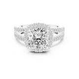 Cushion Lab Grown Diamond Halo Engagement Ring