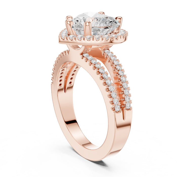 Heart Lab Grown Diamond Halo Engagement Ring yellow gold video