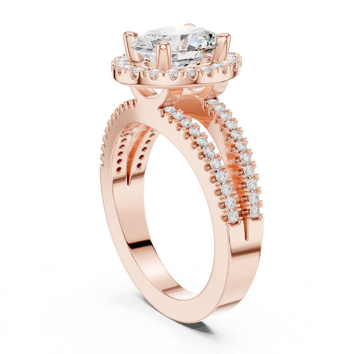 Oval Lab Grown Diamond Halo Engagement Ring yellow gold video
