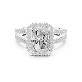 Emerald Lab Grown Diamond Halo Engagement Ring