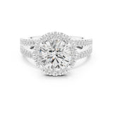 Round Lab Grown Diamond Halo Engagement Ring