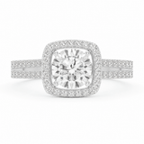 Round Lab Grown Diamond Halo Engagement Ring