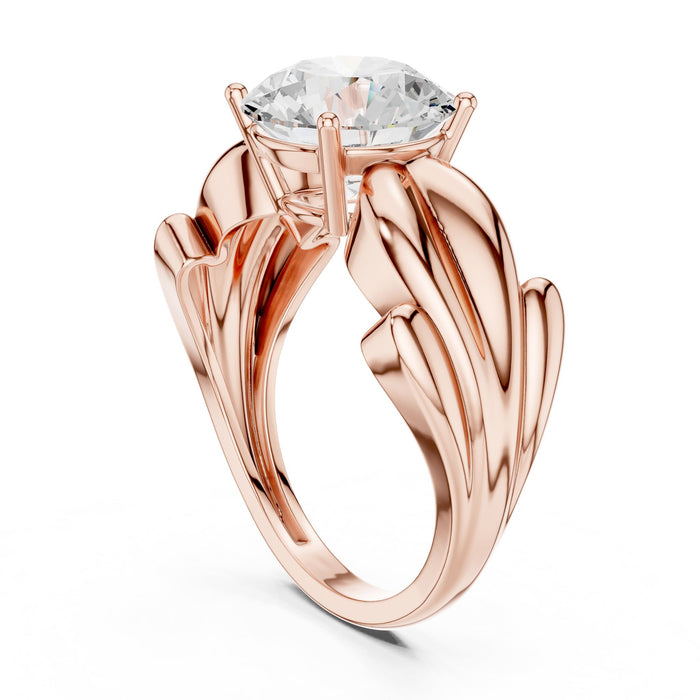 Round Lab Grown Diamond Split-Shank Engagement Ring yellow gold video