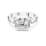 Asscher Lab Grown Diamond Bezel Engagement Ring