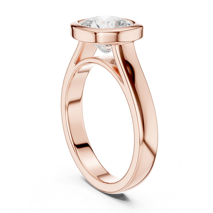 Cushion Lab Grown Diamond Bezel Engagement Ring yellow gold video