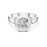 Cushion Lab Grown Diamond Bezel Engagement Ring