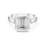 Emerald Lab Grown Diamond Bezel Engagement Ring