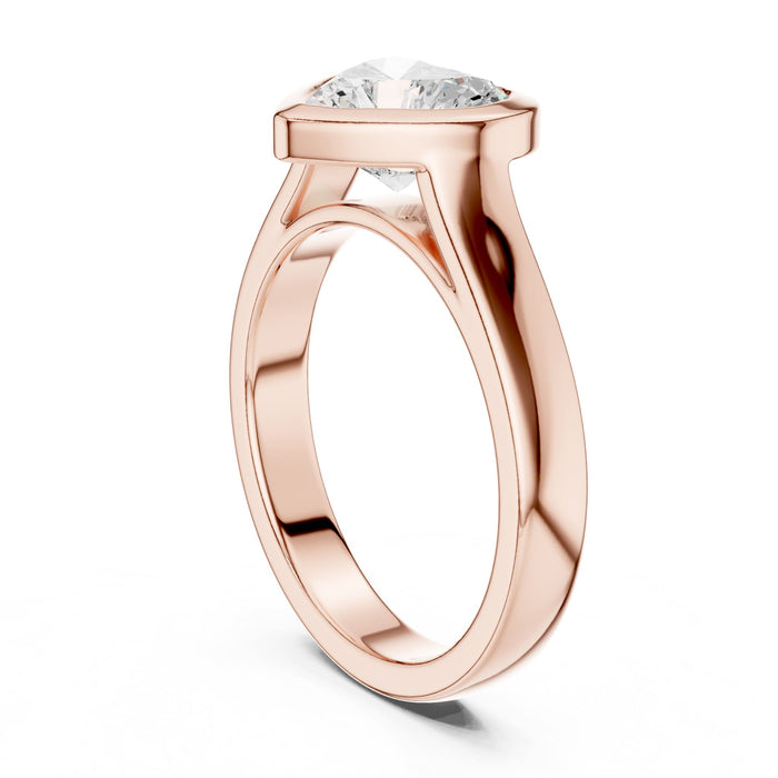 Heart Lab Grown Diamond Bezel Engagement Ring yellow gold video