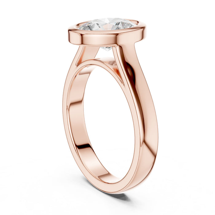 Oval Lab Grown Diamond Bezel Engagement Ring yellow gold video