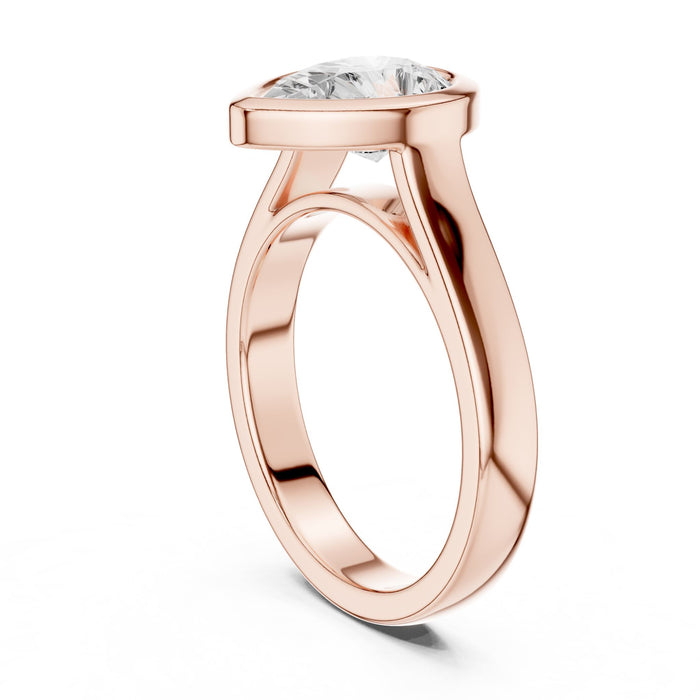 Pear Lab Grown Diamond Bezel Engagement Ring yellow gold video