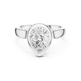 Pear Lab Grown Diamond Bezel Engagement Ring
