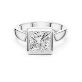 Princess Lab Grown Diamond Bezel Engagement Ring