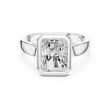 Radiant Lab Grown Diamond Bezel Engagement Ring