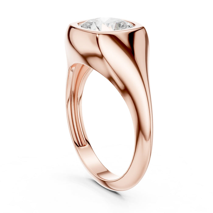 Cushion Lab Grown Diamond Bezel Engagement Ring yellow gold video