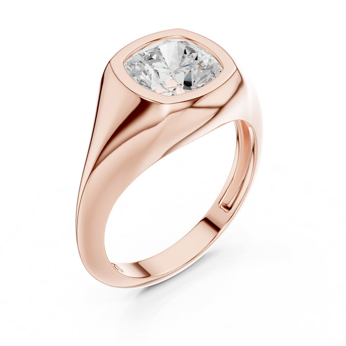 Cushion Lab Grown Diamond Bezel Engagement Ring rose gold video