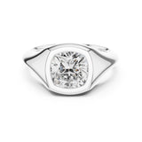 Cushion Lab Grown Diamond Bezel Engagement Ring