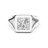 Princess Lab Grown Diamond Bezel Engagement Ring