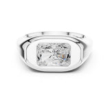 Emerald Lab Grown Diamond Bezel Engagement Ring