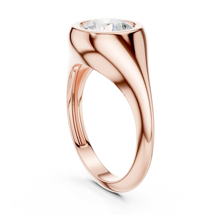 Round Lab Grown Diamond Bezel Engagement Ring yellow gold video