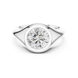 Round Lab Grown Diamond Bezel Engagement Ring