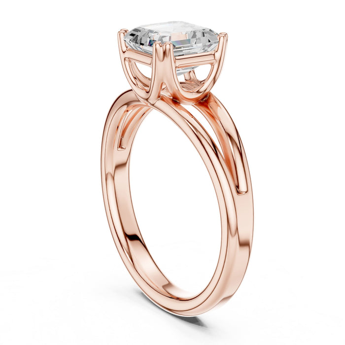 Asscher Lab Grown Diamond Solitaire Engagement Ring yellow gold video