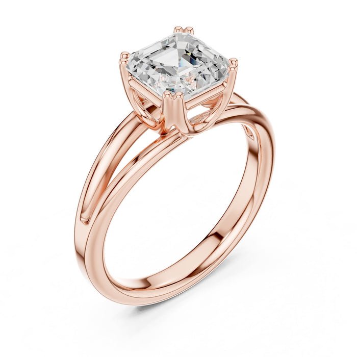 Asscher Lab Grown Diamond Solitaire Engagement Ring rose gold video