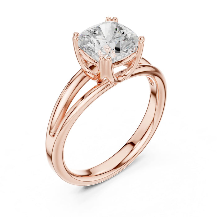 Cushion Lab Grown Diamond Solitaire Engagement Ring rose gold video