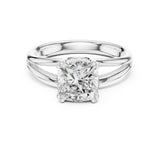 Cushion Lab Grown Diamond Solitaire Engagement Ring
