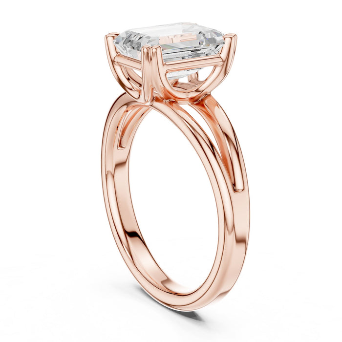 Emerald Lab Grown Diamond Solitaire Engagement Ring yellow gold video