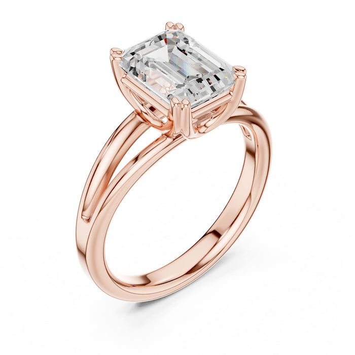 Emerald Lab Grown Diamond Solitaire Engagement Ring rose gold video